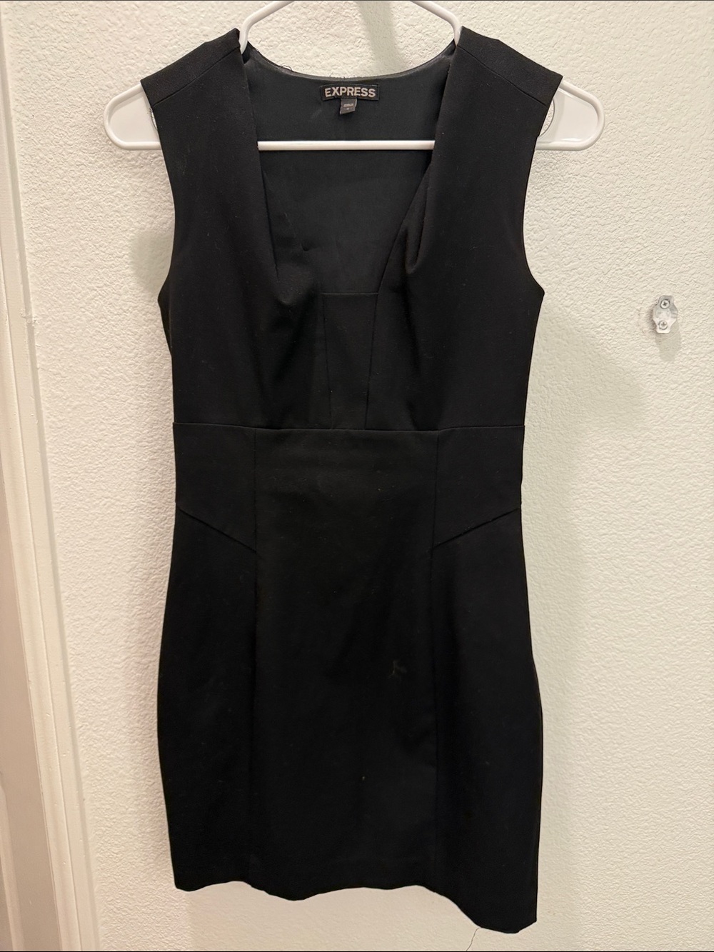 Express Black Sleeveless V-Neck Mini Dress